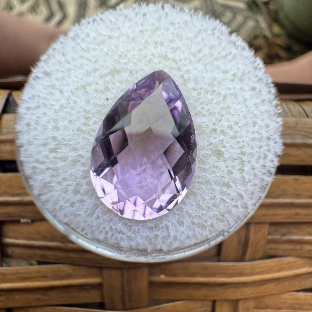 5.25ctw genuine pear amethyst loose in gem jar - Picture 14 of 15